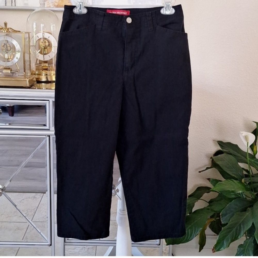 GLORIA VANDERBILT Jeans Vintage Retro Black Denim Size 10 - Picture 1 of 8